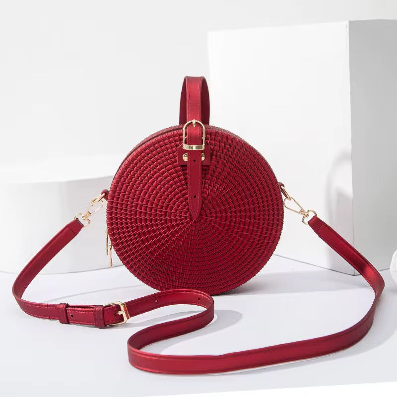 Vintage Frosted Round Shoulder Bag