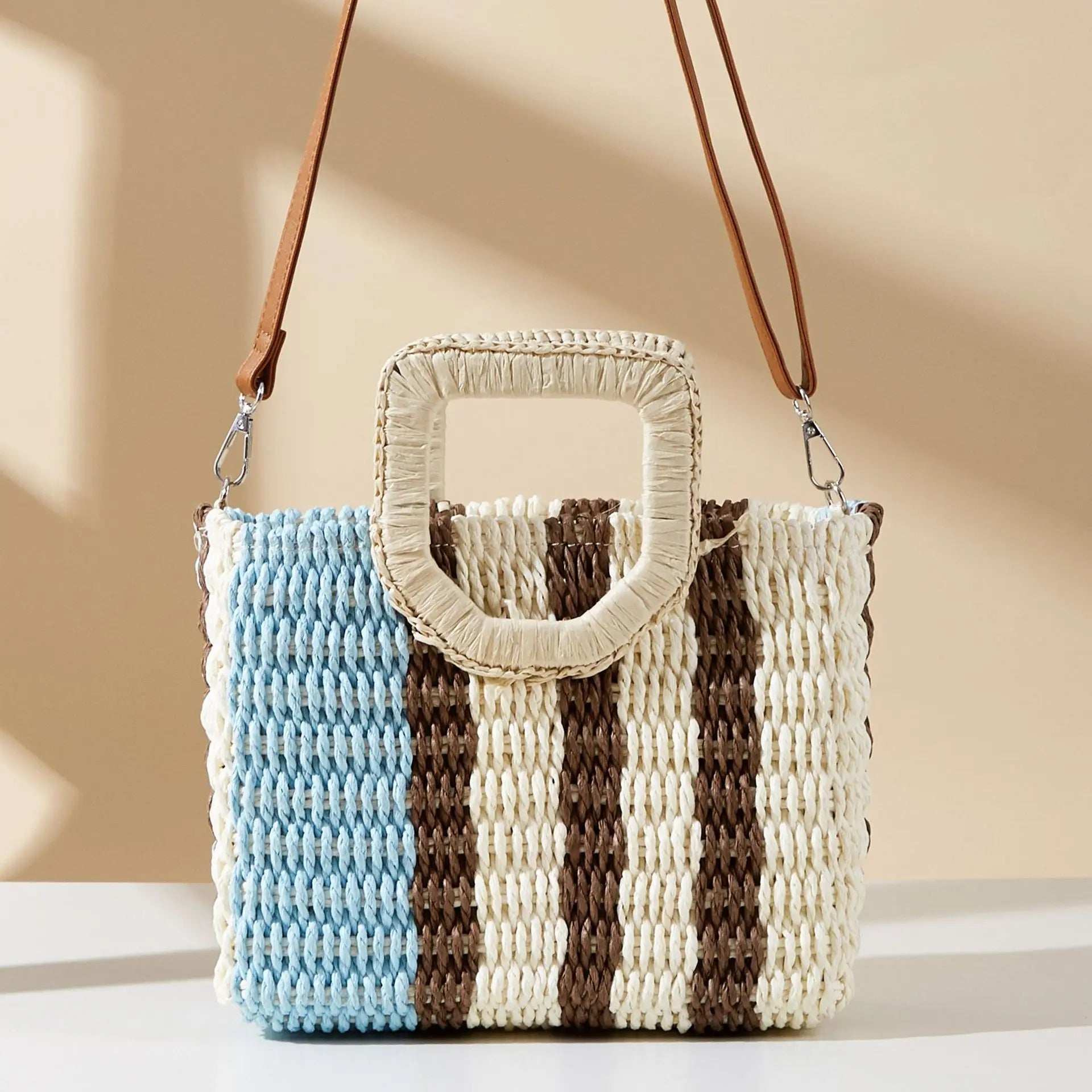 Soluna Woven Crossbody Tote