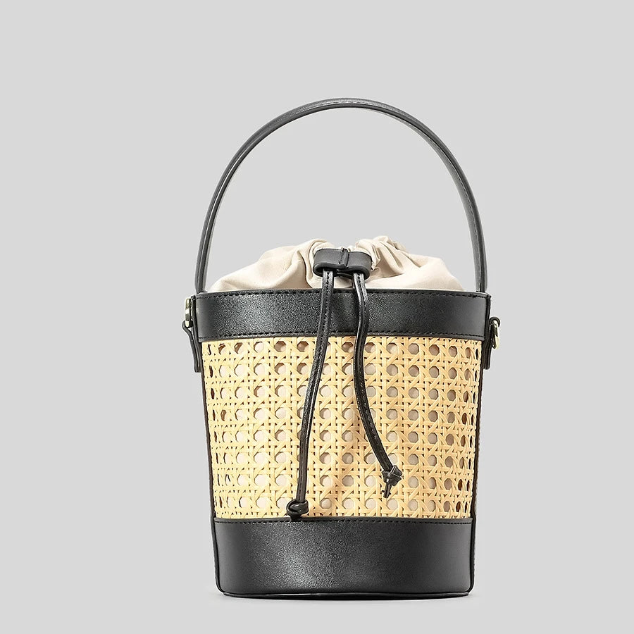 Valencia Rattan Bucket Bag