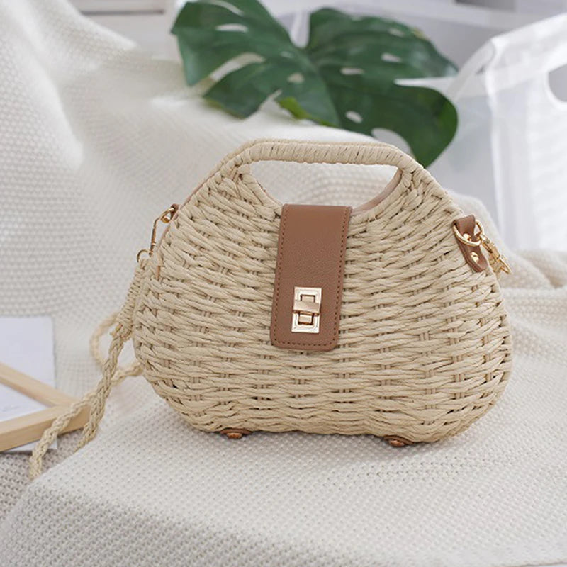 Luxury Straw Shoulder Crossbody Bag