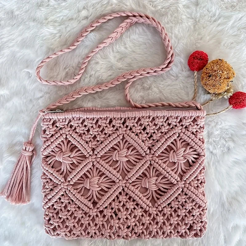 Boho Cotton Tassel Shoulder Bag