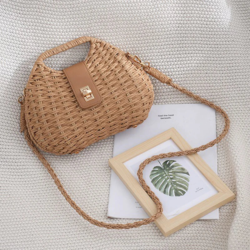 Luxury Straw Shoulder Crossbody Bag