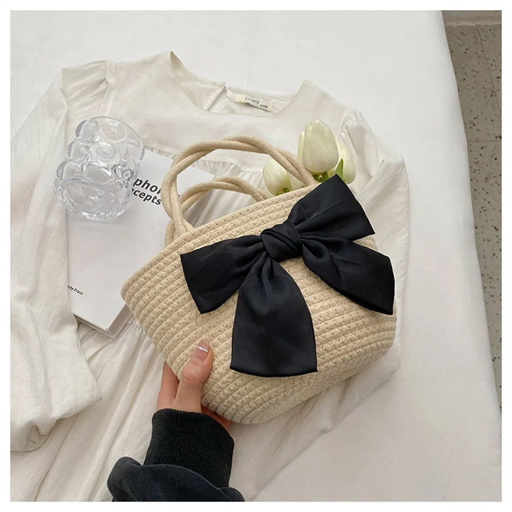 Handwoven Cotton Bow Tote