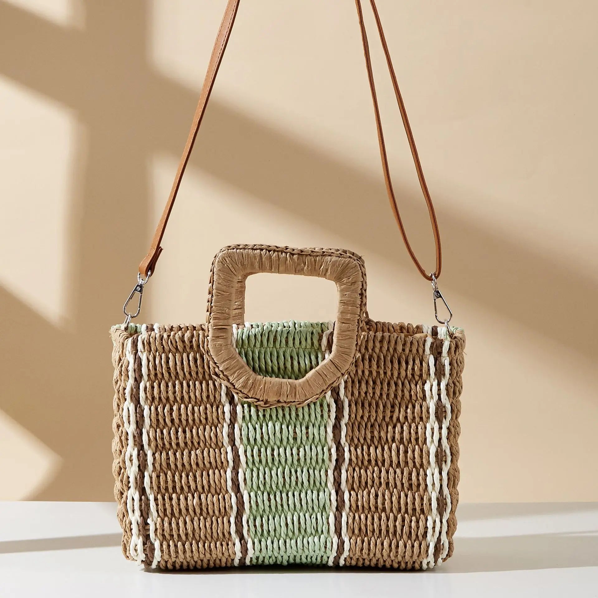 Soluna Woven Crossbody Tote