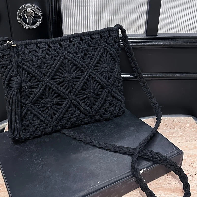 Boho Cotton Tassel Shoulder Bag