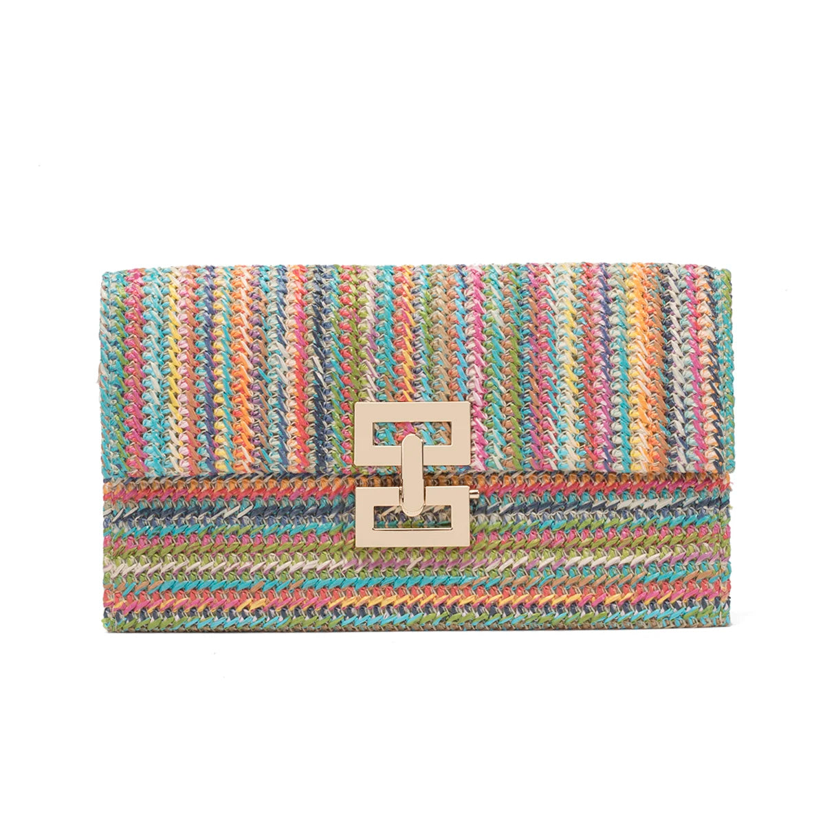 Boho Grass Woven Summer Wallet Bag