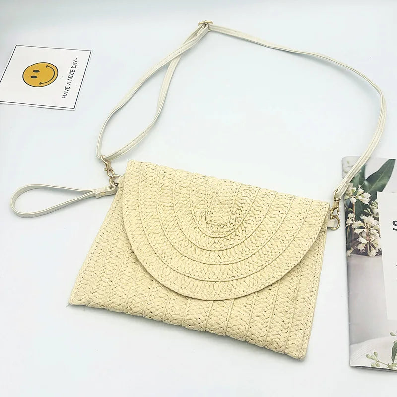 Boho Straw Envelope Crossbody