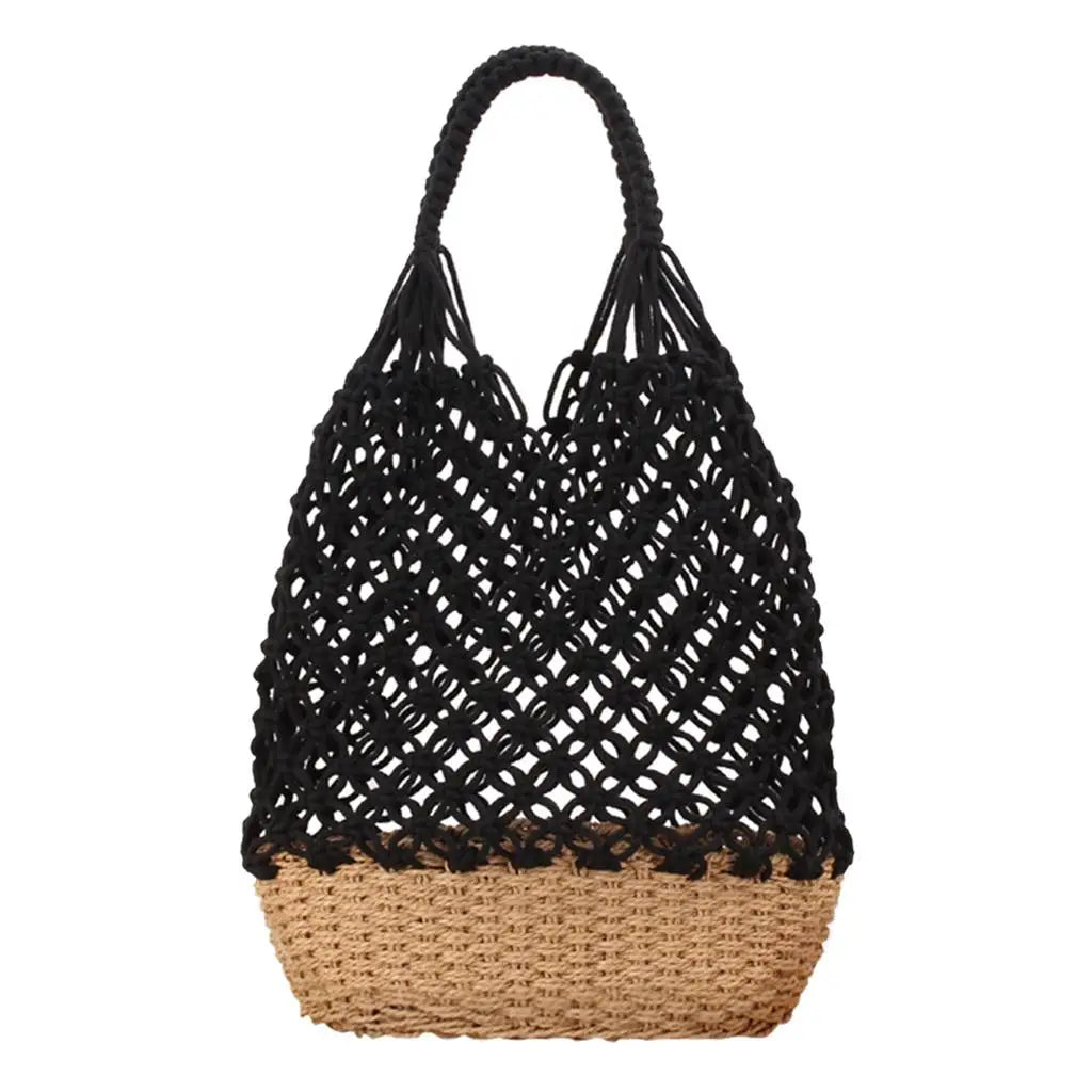 Handmade Straw Crochet Bucket Bag