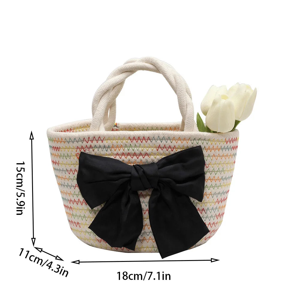 Handwoven Cotton Bow Tote