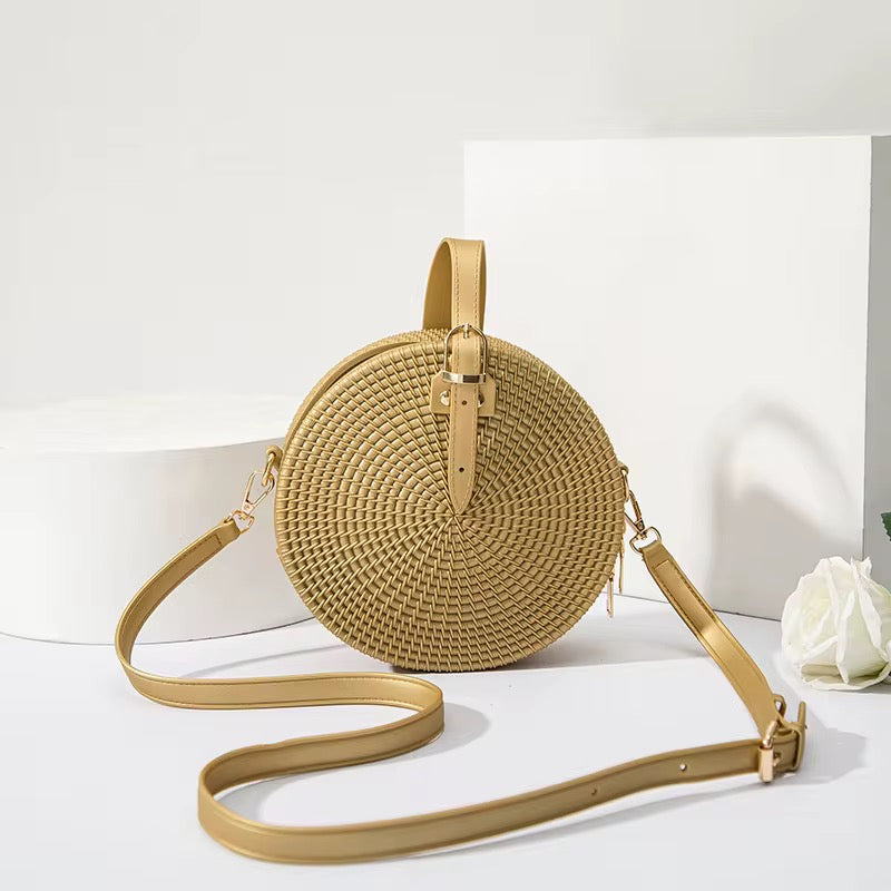 Vintage Frosted Round Shoulder Bag