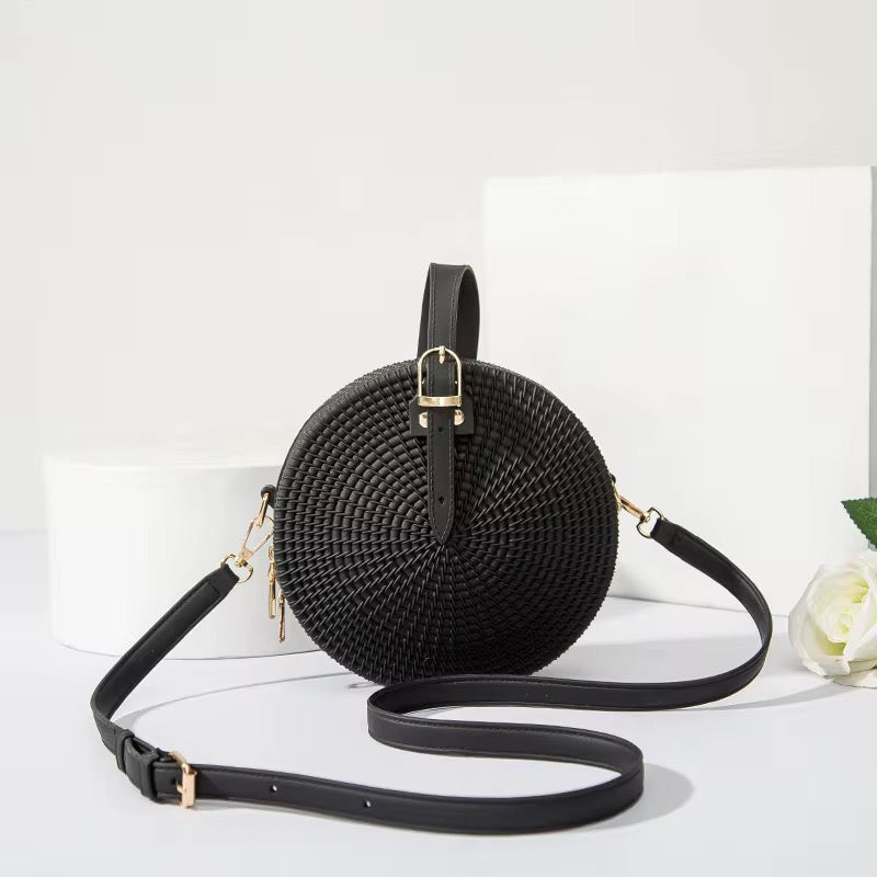 Vintage Frosted Round Shoulder Bag