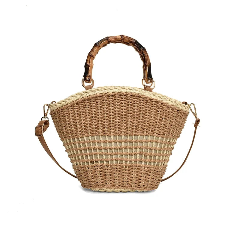 Boho Hollow-Out Straw Shoulder Bag