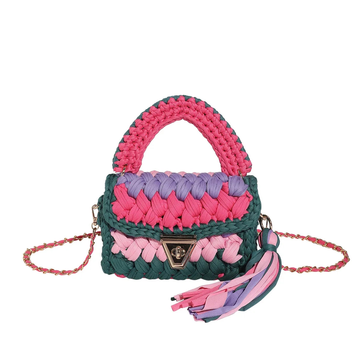 Chunky Knit Crochet Shoulder Bag
