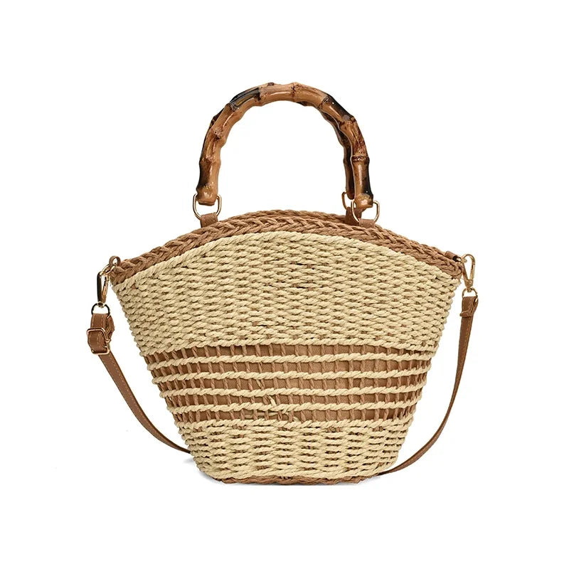 Boho Hollow-Out Straw Shoulder Bag