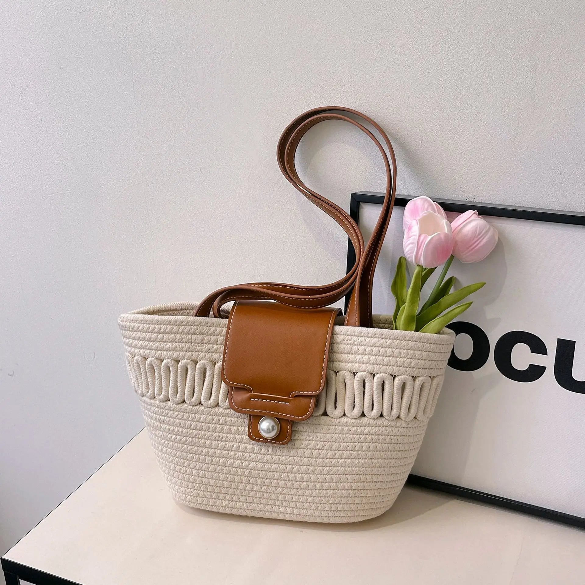 Spring-Summer Woven Elegance Tote