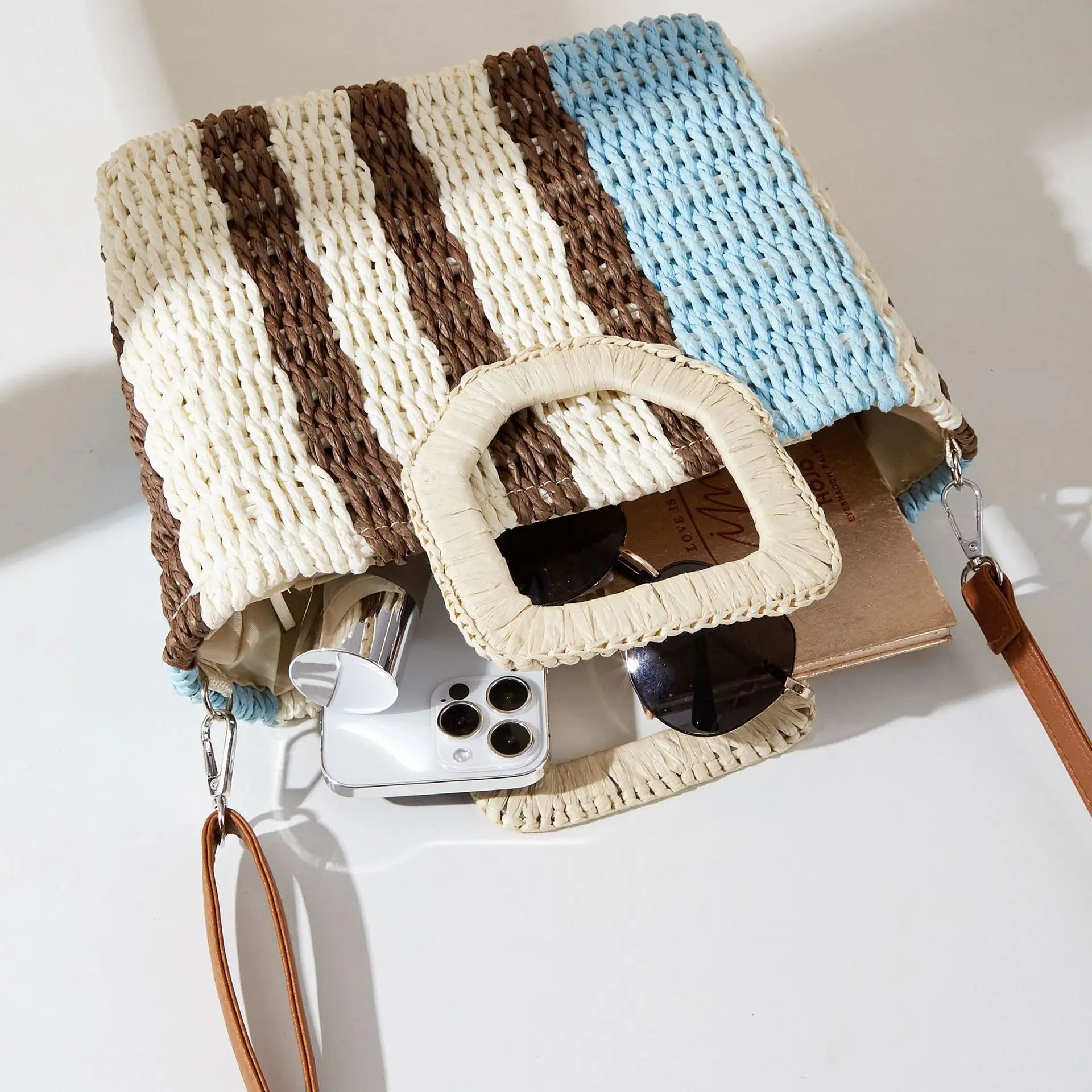 Soluna Woven Crossbody Tote