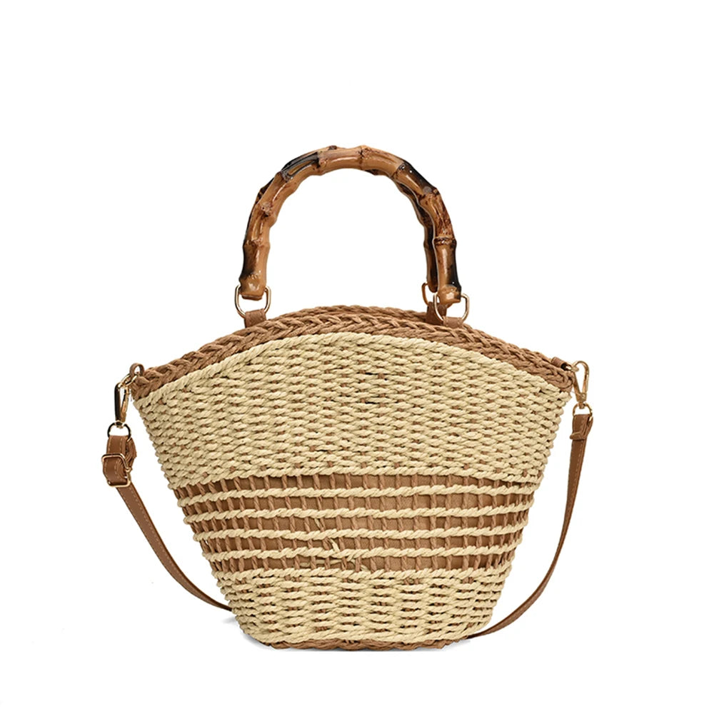 Boho Hollow-Out Straw Shoulder Bag