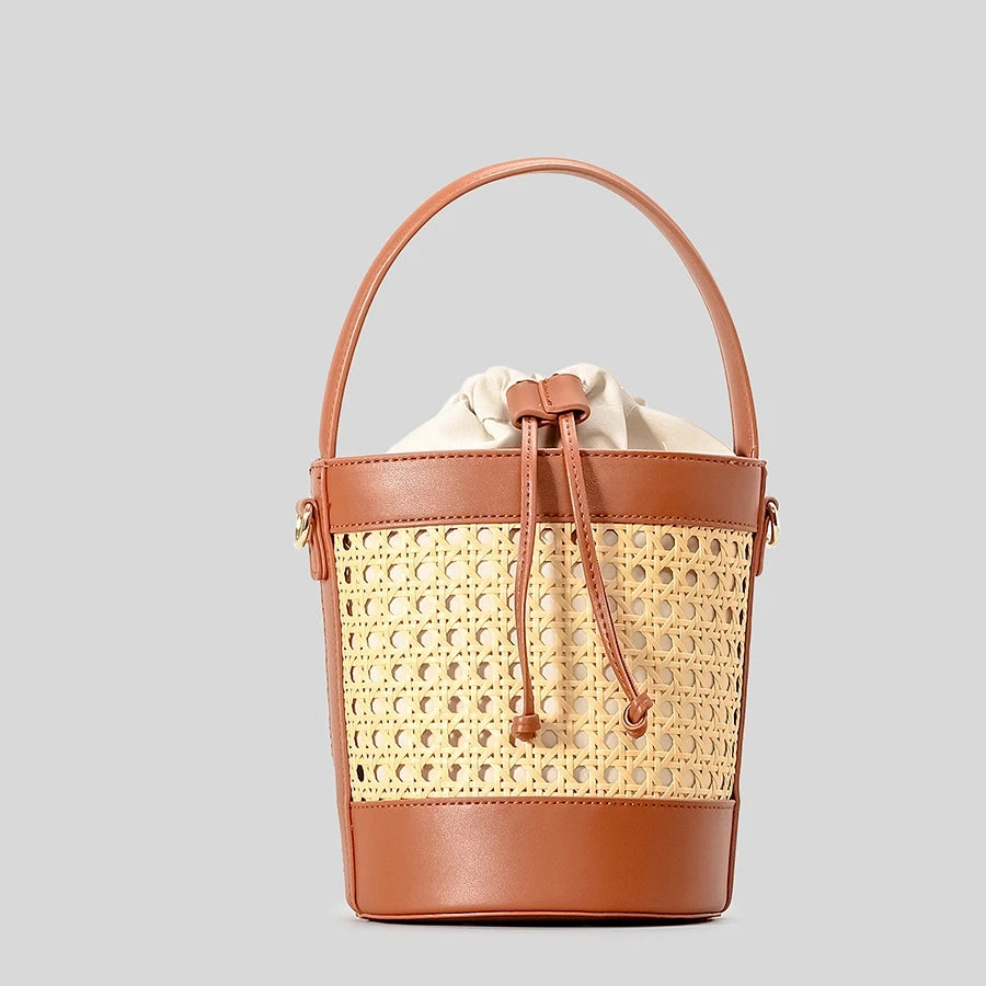 Valencia Rattan Bucket Bag