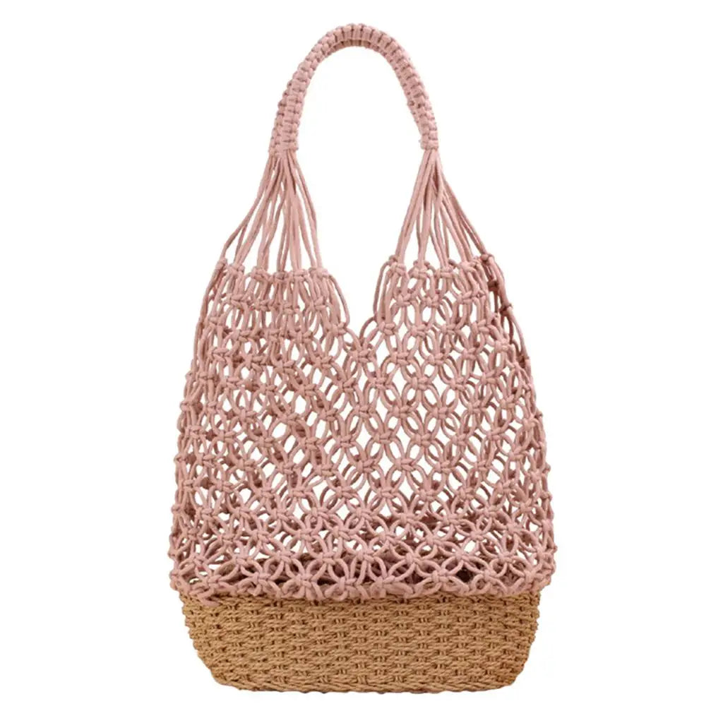 Handmade Straw Crochet Bucket Bag
