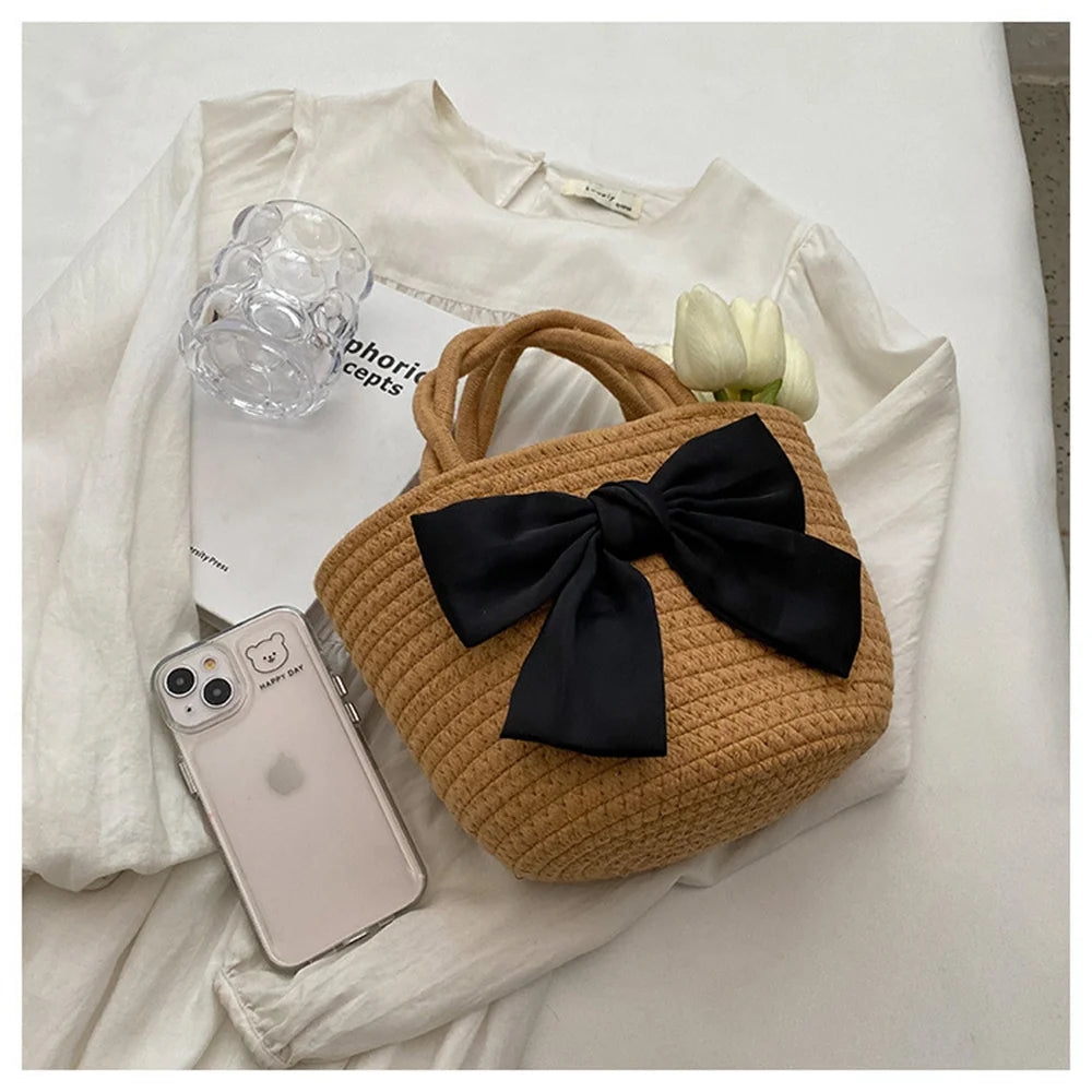 Handwoven Cotton Bow Tote