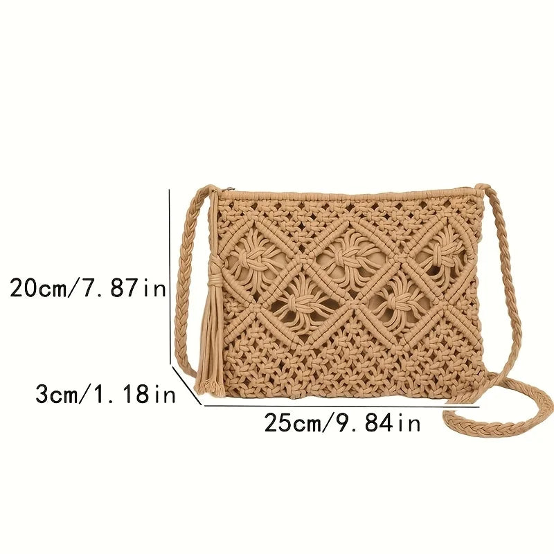 Boho Cotton Tassel Shoulder Bag