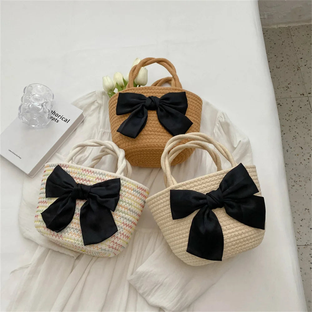 Handwoven Cotton Bow Tote