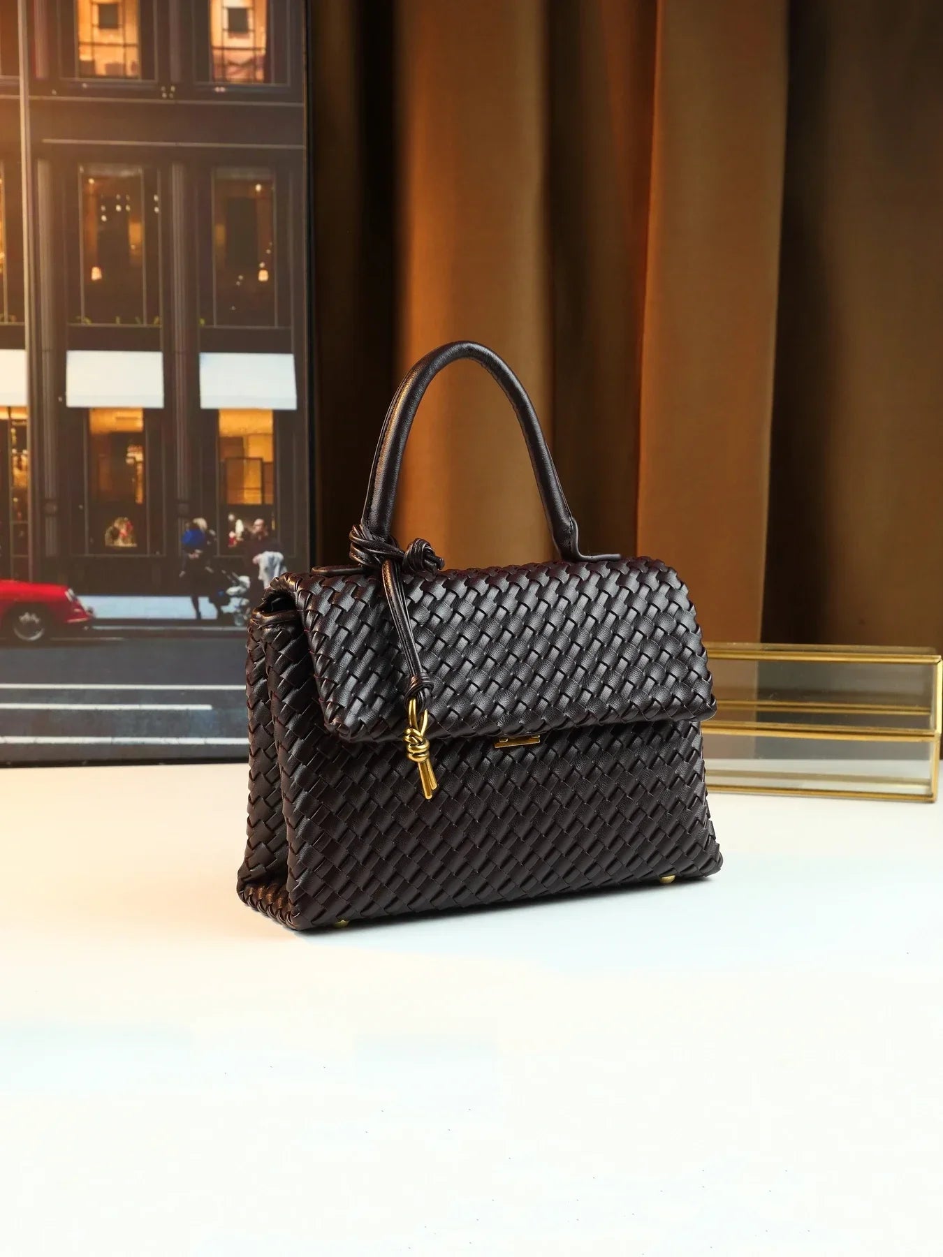 Woven Commuter Tote Handbag